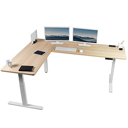 Standing Desk: Electric Height Adjustable Corner Stand Up Desk