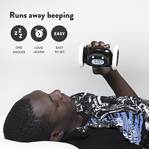 Alarm Clock on Wheels - Rolls Away to Wake Heavy Sleepers