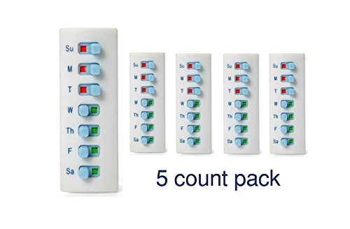 Take-n-Slide Medication Tracker and Reminder~Package of 5 Reusable Pill Trackers | Attach to Your Bottle (NOT Included) | Pill Organizer Alternative