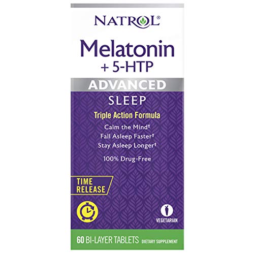 Natrol Melatonin + 5 HTP Advanced Sleep Time Release Bi-Layer Tablets