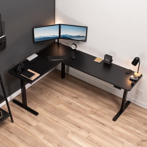 Standing Desk: Electric Height Adjustable Corner Stand Up Desk