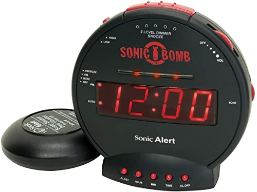 Sonic Bomb Extra Loud Alarm Clock with Vibrating Bed Shaker