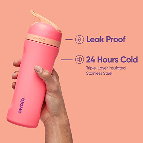 Owala Flip Insulated Stainless-Steel Water Bottle with Straw and Locking Lid, 32-Ounce, Neon Basil