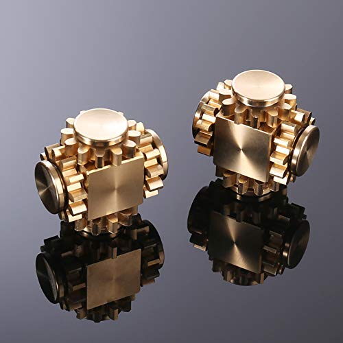 Pure Brass Cube Gears Anti-Anxiety Fidget Spinner Toy
