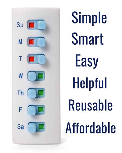 Take-n-Slide Medication Tracker and Reminder~Package of 5 Reusable Pill Trackers | Attach to Your Bottle (NOT Included) | Pill Organizer Alternative