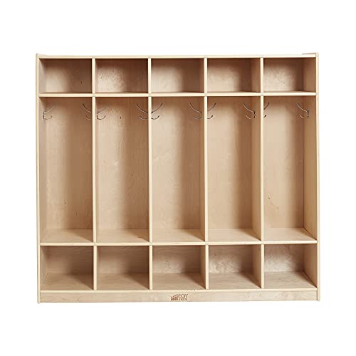 5 Section School Coat Locker, Backpack and Cubby Storage Organizer