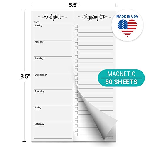 Magnetic Meal Planning Pad - Grocery List for Fridge