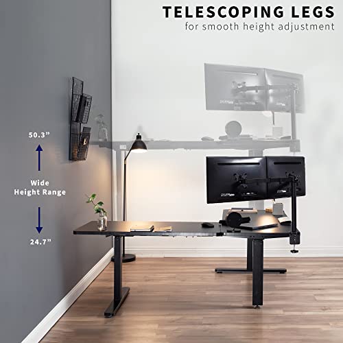 Standing Desk: Electric Height Adjustable Corner Stand Up Desk