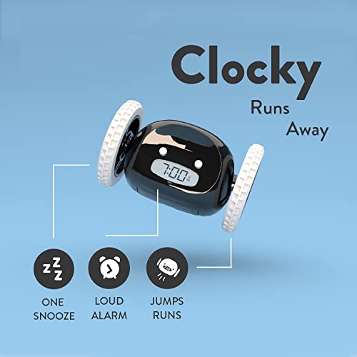 Alarm Clock on Wheels - Rolls Away to Wake Heavy Sleepers