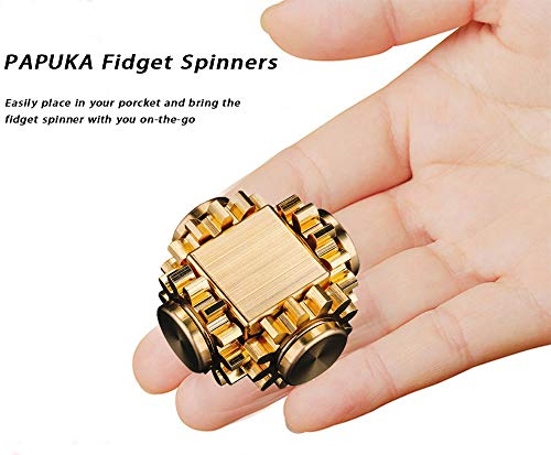 Pure Brass Cube Gears Anti-Anxiety Fidget Spinner Toy