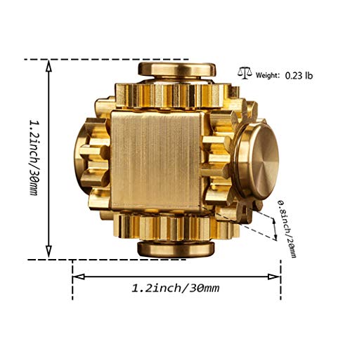 Pure Brass Cube Gears Anti-Anxiety Fidget Spinner Toy