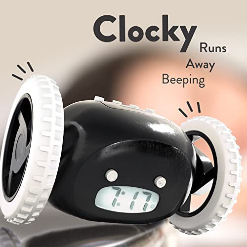 Alarm Clock on Wheels - Rolls Away to Wake Heavy Sleepers