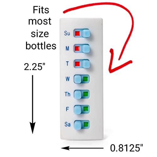 Take-n-Slide Medication Tracker and Reminder~Package of 5 Reusable Pill Trackers | Attach to Your Bottle (NOT Included) | Pill Organizer Alternative