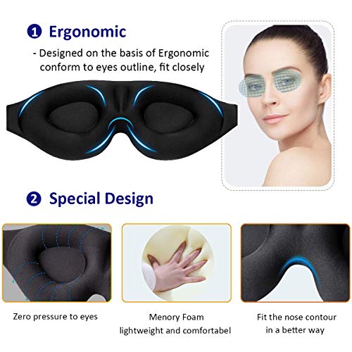 Sleep Eye Mask with 3D Contouring for Comfort