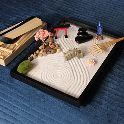 Zen Garden Kit - Beautiful Japanese Mini Rock Garden Gift Set