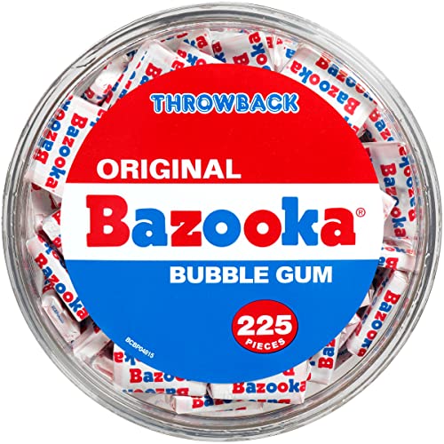 Bazooka Bubble Gum - Individually Wrapped Pink Chewing Gum
