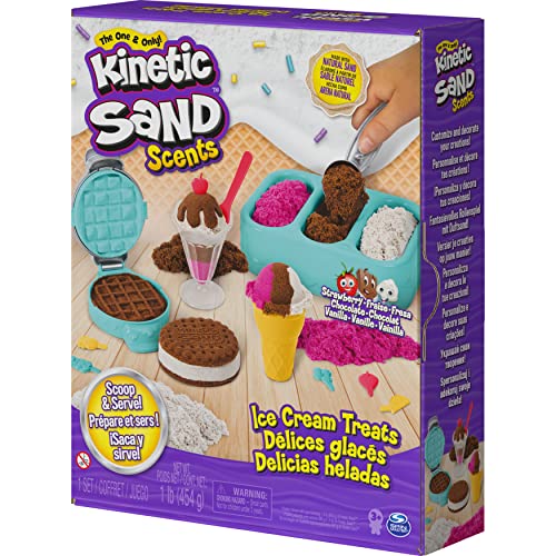 Kinetic Sand Scents, Ice Cream Treats Playset with Scented Play Sand