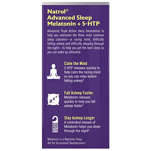 Natrol Melatonin + 5 HTP Advanced Sleep Time Release Bi-Layer Tablets