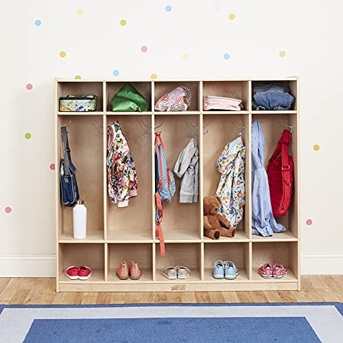 5 Section School Coat Locker, Backpack and Cubby Storage Organizer