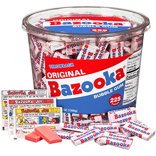 Bazooka Bubble Gum - Individually Wrapped Pink Chewing Gum