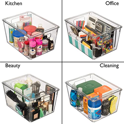 Clear Plastic Storage Bins with Lids, XL