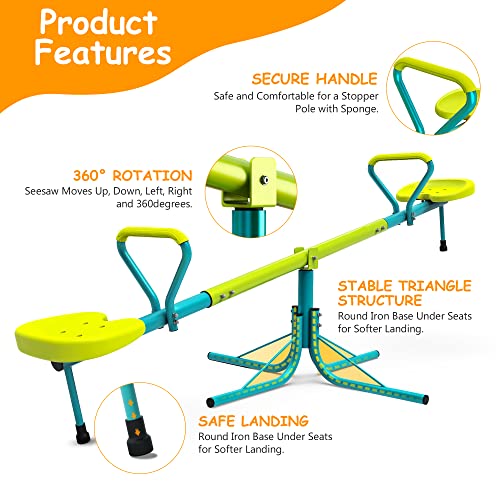 Sit and Spin Teeter Totter, Kids Outdoor Playground Equipment