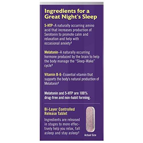 Natrol Melatonin + 5 HTP Advanced Sleep Time Release Bi-Layer Tablets