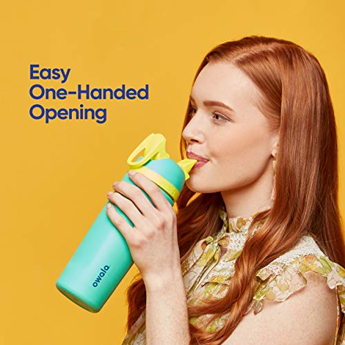 Owala Flip Insulated Stainless-Steel Water Bottle with Straw and Locking Lid, 32-Ounce, Neon Basil