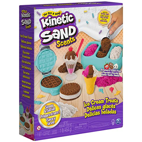 Kinetic Sand Scents, Ice Cream Treats Playset with Scented Play Sand