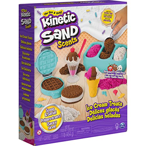 Kinetic Sand Scents, Ice Cream Treats Playset with Scented Play Sand