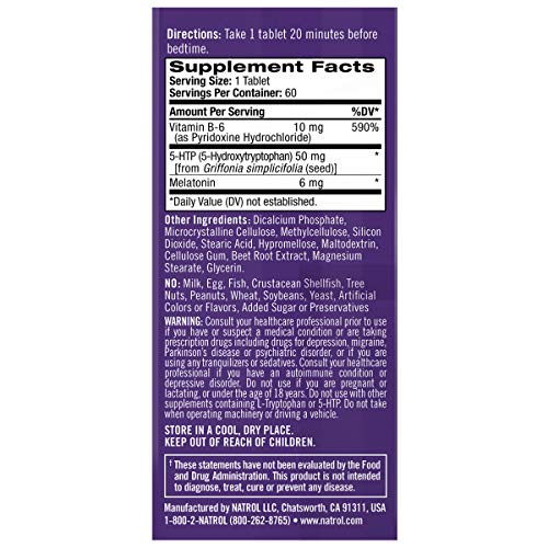 Natrol Melatonin + 5 HTP Advanced Sleep Time Release Bi-Layer Tablets