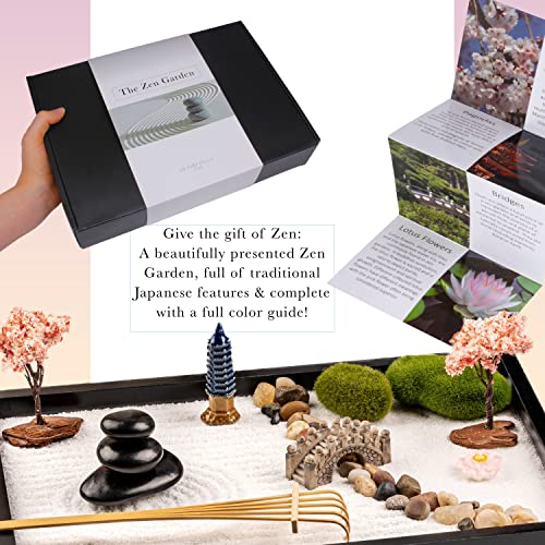 Zen Garden Kit - Beautiful Japanese Mini Rock Garden Gift Set