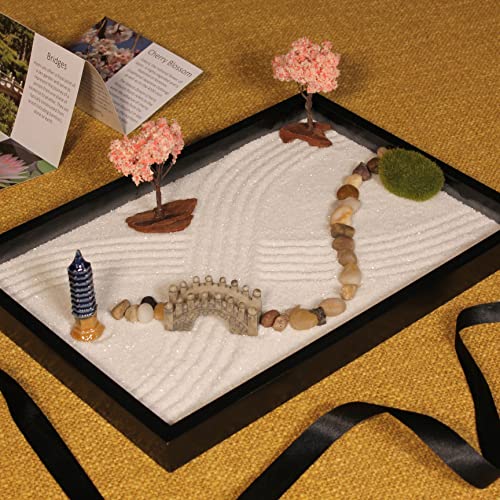 Zen Garden Kit - Beautiful Japanese Mini Rock Garden Gift Set