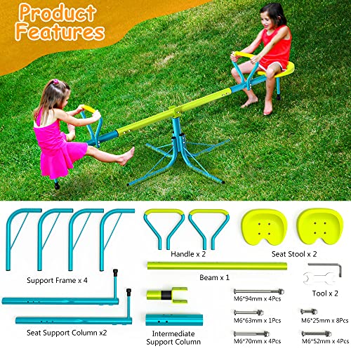 Sit and Spin Teeter Totter, Kids Outdoor Playground Equipment