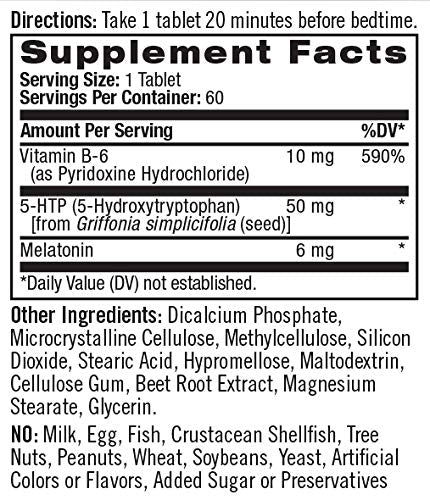 Natrol Melatonin + 5 HTP Advanced Sleep Time Release Bi-Layer Tablets