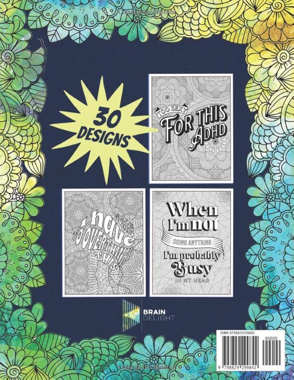 ADHD Coloring Book For Adults: Relaxing Stress Relieving Designs