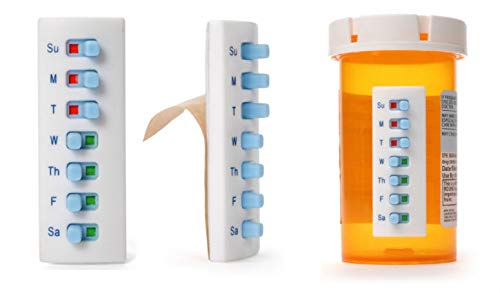 Take-n-Slide Medication Tracker and Reminder~Package of 5 Reusable Pill Trackers | Attach to Your Bottle (NOT Included) | Pill Organizer Alternative