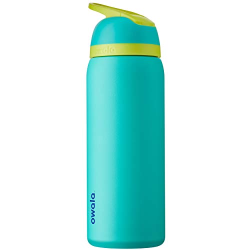 Owala Flip Insulated Stainless-Steel Water Bottle with Straw and Locking Lid, 32-Ounce, Neon Basil