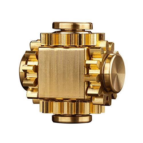 Pure Brass Cube Gears Anti-Anxiety Fidget Spinner Toy