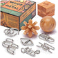 Metal and Wooden Puzzles - Brain Teasers for Adults