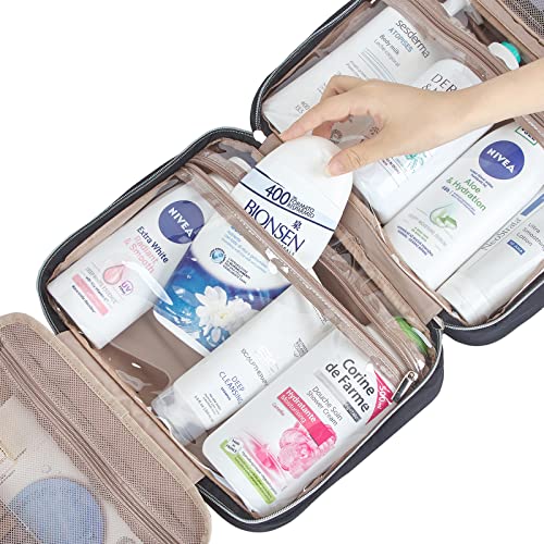 Large Hanging Travel Toiletry Bag Makes Getting Ready in a Hotel Bathroom a Breeze