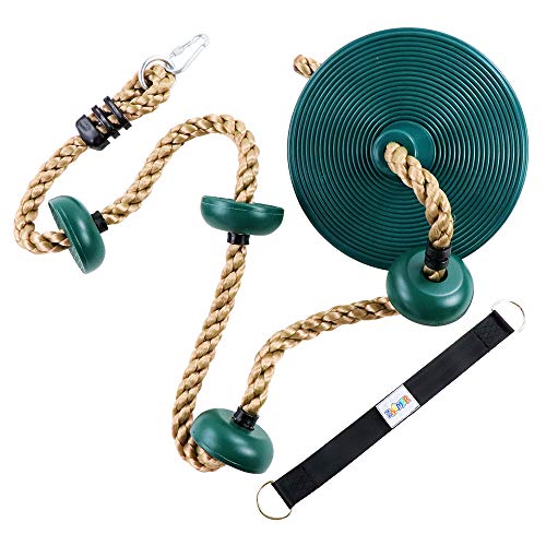 Climbing Rope with Disc for Tree or Swing Set