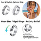 Fidget Rings for Anxiety 8 Stainless Steel Spinner Rings