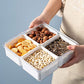 Plastic Divided Serving Tray with Lids for Snacks, Crudités
