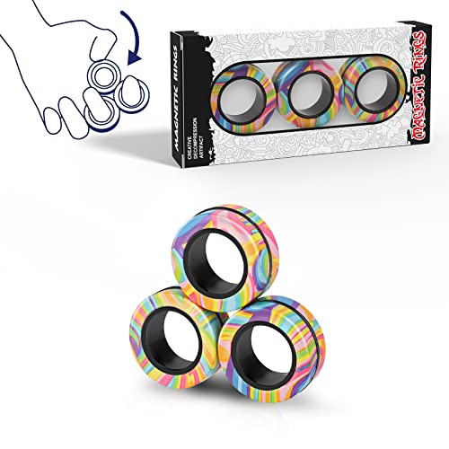 Magnetic Rings Fidget Toy Set, ADHD & Anxiety Fidget