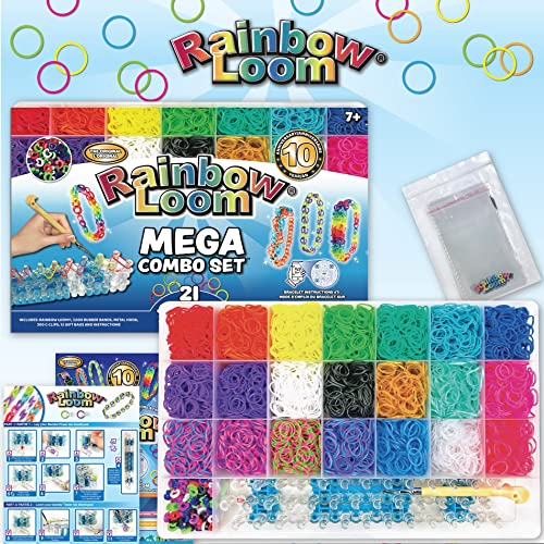 Rainbow Loom® MEGA Combo Set, Features 7000+ Colorful Rubber Bands, 2  step-by-step Bracelet Instructions, Organizer Case, Great Gift for Kids 7+  to Promote Fine Motor Skills: Buy Online at Best Price in