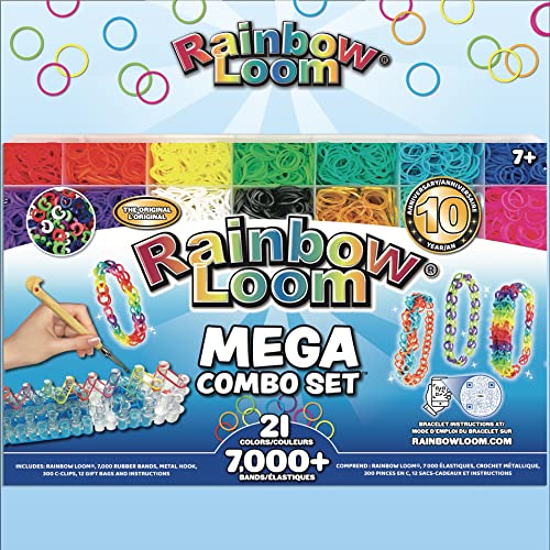 Rainbow Loom MEGA Combo Set, 7000+ Colorful Rubber Bands – Flighty